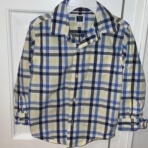Janie and Jack Blue and Yellow Plaid Button Down Shirt